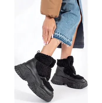 Dámské válenky Seastar Trendy dámské sněhule černé na platformě 39