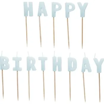 Dortová svíčka Narozeninové svíčky Happy Birthday, 2,5 cm, modré