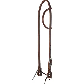 Berlin Custom Leather Uzdečka westernová Black Steel Buckle Berlin Custom Leather, jednouška, COB/FULL, tmavě hnědá