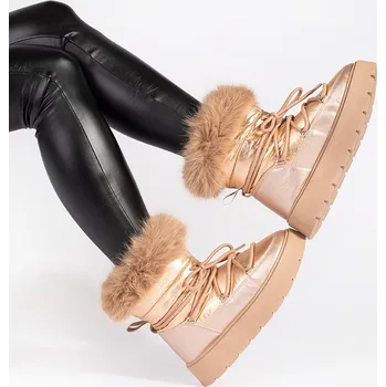 Dívčí sněhule Jedinečné zlaté sněhule dámské platforma 39