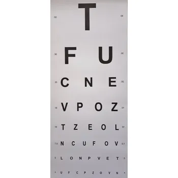 Papírový optotyp 5 m písmena