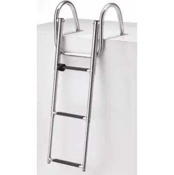 Žebřík Teleskopický nerezový žebřík na koupací molo se 3 schůdky s madly, šíře 360 mm