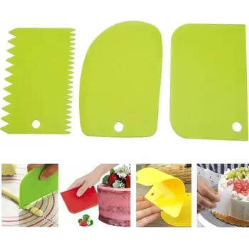 Kuchyňská stěrka Cukrářská stěrka na zdobení dortů sada 3 ks zelená