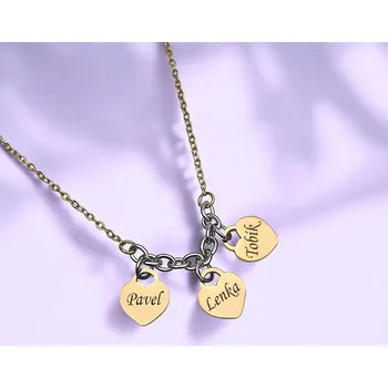 Náhrdelník Náhrdelník z chirurgické oceli Fresa zlatý