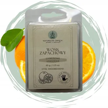 Svíčka Naturalna Świeca vonná vosková Vosk Citrus Hit, doba hoření až 15 hodin