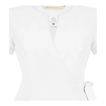 Kuchyňská zástěra RENA kadeřnická zástěra vzor č. 67 bílá, velikost 38