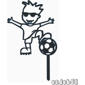 Fotbalista 3 - plastový zápich - Růžová