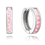 Zlatnictví Helios Růžové zirkony - kruhy ze stříbra