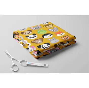 Fleece antipiling, Veselá zvířátka Barva: Hořčicová