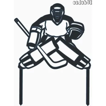 Hokejový brankář - plastový zápich - Tmavě zlatá