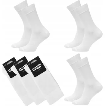 Pánské ponožky 3x SOKKO Pánské Ponožky Dlouhé vysoké Ponožky Bílé bambusové 39-41