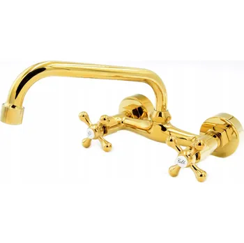 Vodovodní baterie Nástěnná umyvadlová baterie Gamma zlatá