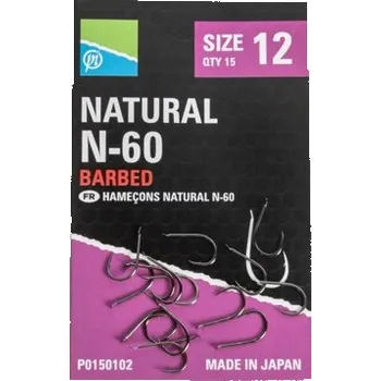 Rybářský háček Háčky zemní Preston Natural N-60 15 ks