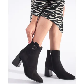 Dámské polobotky Goodin Zajímavé dámské černé kotníkové boty na plochém podpatku 40