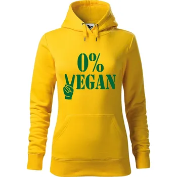 Dámské oblečení DOBRÝ TRIKO Dámská mikina s potiskem 0% vegan Velikost dámské mikiny: L, Barva: Žlutá