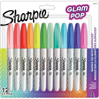 Popisovač Sharpie Fine - permanentní, 1 mm sada 12 barev GLAMPOP
