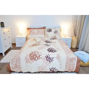 Povlečení LUXUSNÍ BAVLNĚNÉ POVLEČENÍ DE LUXE 140x200/70x90cm CARMEN HNĚDÁ