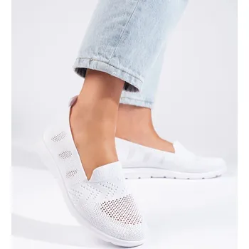 Dámské baleríny Designové baleríny dámské bílé bez podpatku 37