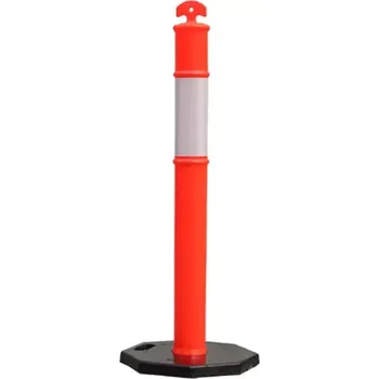 Plotový sloupek Červeno-bílý plastový sloupek - průměr 10 cm, výška 115 cm