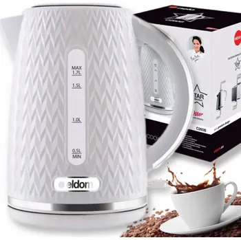 Rychlovarná konvice BÍLÁ RYCHLOVARNÁ KONVICE bezdrátová ELDOM 1,7L 2000W OTTER VELKÁ