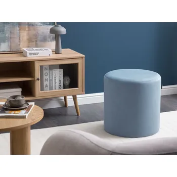 Taburet Sametový puf světle modrý otoman podnožka moderní elegantní Beliani