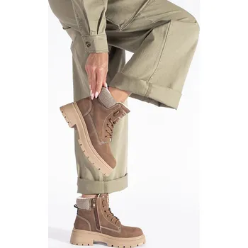 Dámské polobotky Goodin Módní kotníkové boty dámské hnědé na platformě 36