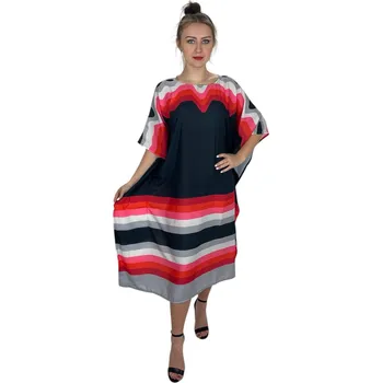 Dámské šaty BOHO, kaftan z rayonu s hedvábnou úpravou, boho dlouhé šaty 261