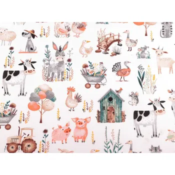 Bavlněná látka / plátno domácí zvířátka Varianta: 1 (915) bílá, Balení: 1 m