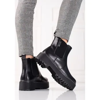 Dámské polobotky Big Star Shoes Pěkné kotníkové boty dámské na plochém podpatku 37