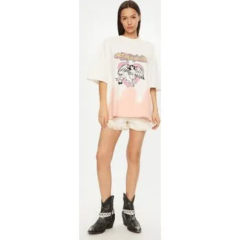 One Teaspoon T-Shirt Angel 26821 Écru Relaxed Fit XXS