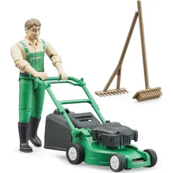 BRUDER 62103 Herní set figurka zahradník + sekačka na trávu se 2 nástroji | 224228