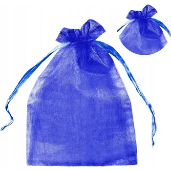 Obraz Modré sáčky z organzy 7x9 cm, 10 ks, na bonbóny, tmavě modré (NAVY BLUE)