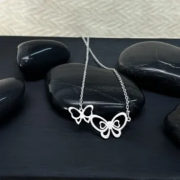 Náhrdelník Atelier Fantazie - Náhrdelník z oceli LXXVIII - Motýlci - 44078