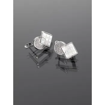 Náušnice Prosperk Moderní náušnice ve tvaru kruhu a čtverce z chirurgické oceli S1014