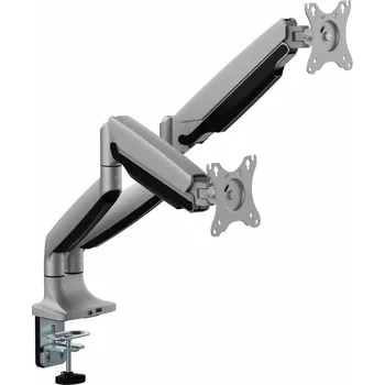 Držák monitoru Plynový držák na dva monitory 17–35″ s USB‑A/USB‑C 3.0, heavy duty