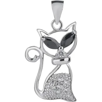 Přívěsek Steel Edge Stříbrný přívěsek na řetízek kočka 302044007