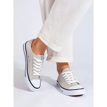 Dámské tenisky Trendy dámské tenisky šedé bez podpatku 38