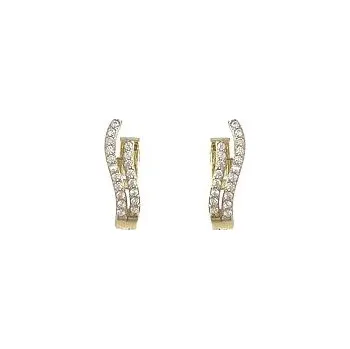 Náušnice Zlaté náušnice zirkonové vlnky Au585/1000 hmotnost 2,18g