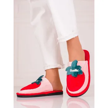 Dámské pantofle Pěkné dámské růžové pantofle bez podpatku 36-37