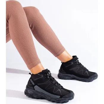 Dámská treková obuv DK Zajímavé dámské trekingové boty černé bez podpatku 38