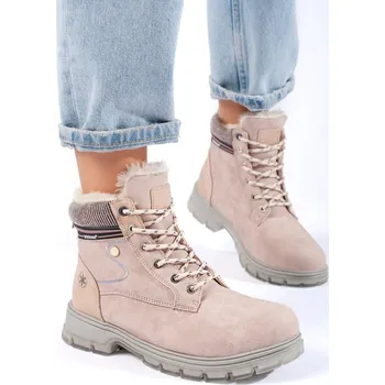 Dámské polobotky Goodin Komfortní kotníkové boty dámské béžové na plochém podpatku 36