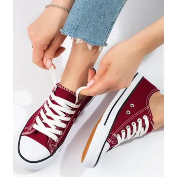 Dámské tenisky Luxusní červené tenisky dámské bez podpatku 37