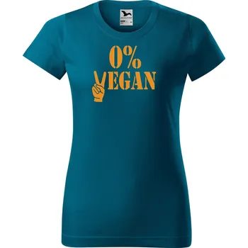 Dámské oblečení DOBRÝ TRIKO Dámské tričko s potiskem 0% vegan Barva: Petrolejová, Velikost: 2XL