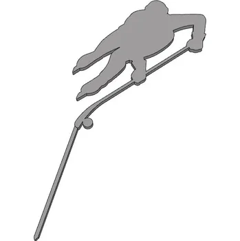 Hokejista - plastový zápich - Světle zlatá