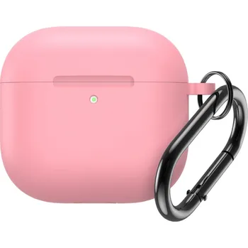 Příslušenství pro sluchátka OEM Silicone Case / pouzdro pro Apple AirPods 4 / s karabinou / růžové