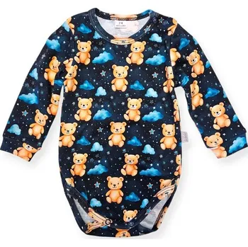 Kojenecký body Le Bebe Body dlouhý rukáv Méďa a noční obloha - 80
