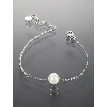 Náramek Prosperk Elegantní náramek z chirurgické oceli s kulatou perlou S0701