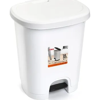 Odpadkový koš Plastic Forte COLOR Koš na odpad 18 l BÍLÝ bez vložky s pedálem