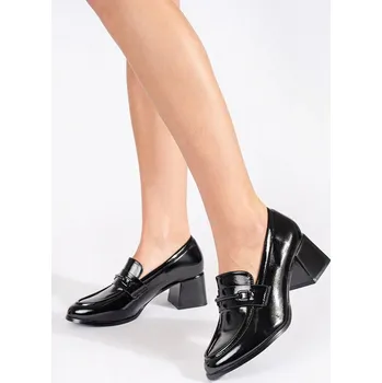 Dámské polobotky Goodin Praktické dámské polobotky černé na širokém podpatku 39