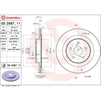 Brzdový kotouč Brzdový kotouč BREMBO 09.D987.11